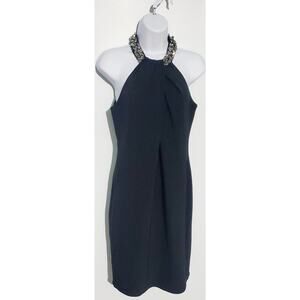 Carmen Marc Volvo Womens Little Black Halter Dress Size 8 Wedding Formal Glam